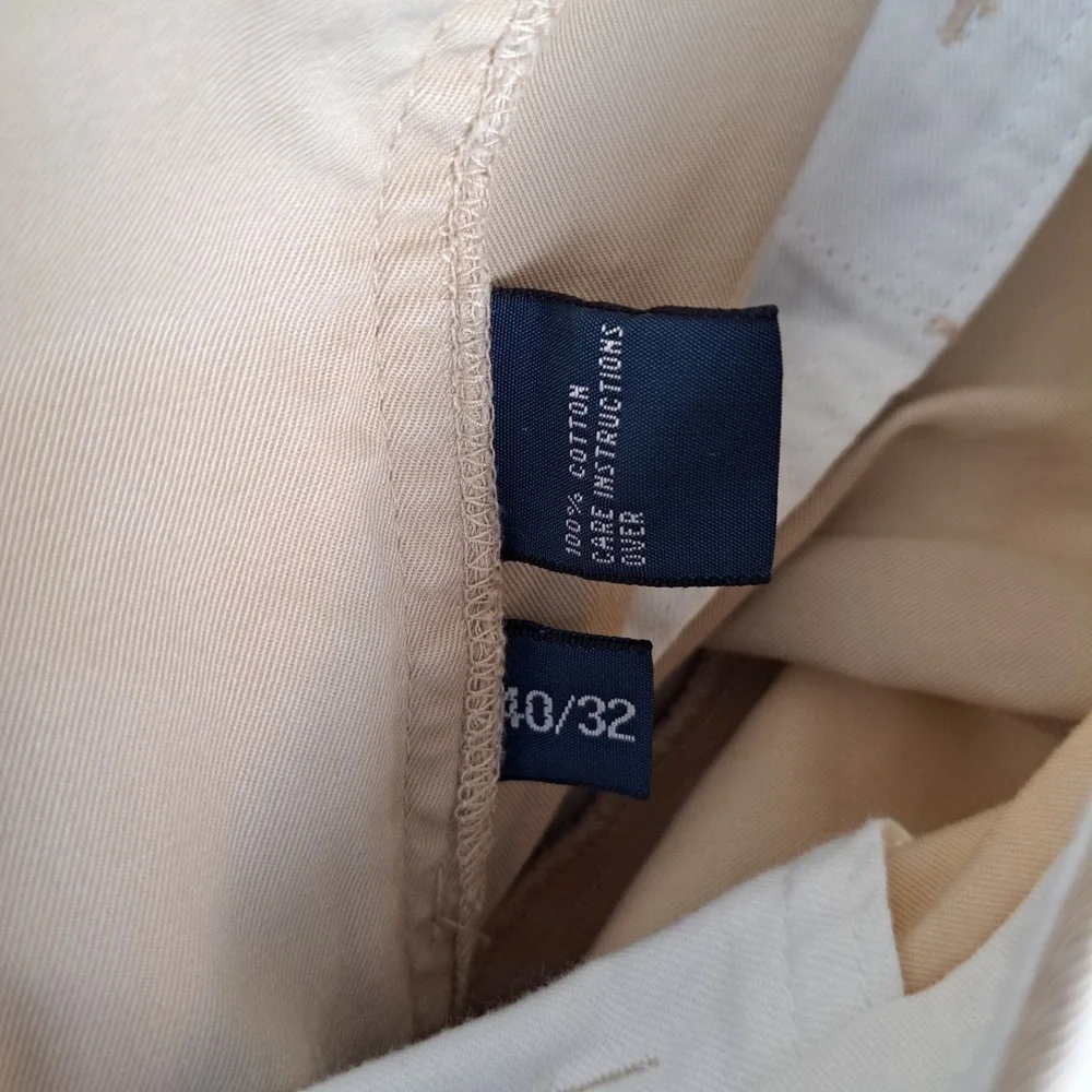 Polo Ralph Lauren Vintage Chino Khaki Tan Pants Preppy Casual Mens‎ Size 40x32